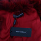 Dolce & Gabbana Luxurious Red Coyote Fur Long Vest Jacket