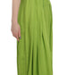 Dsquared² Green Spaghetti Strap Long A-line Pleated Dress