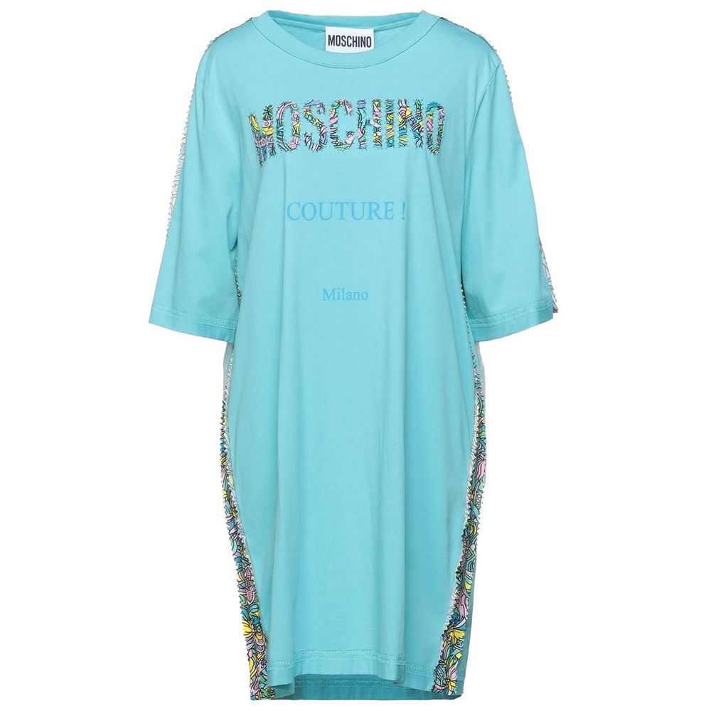 Moschino Couture Light Blue Cotton Dress