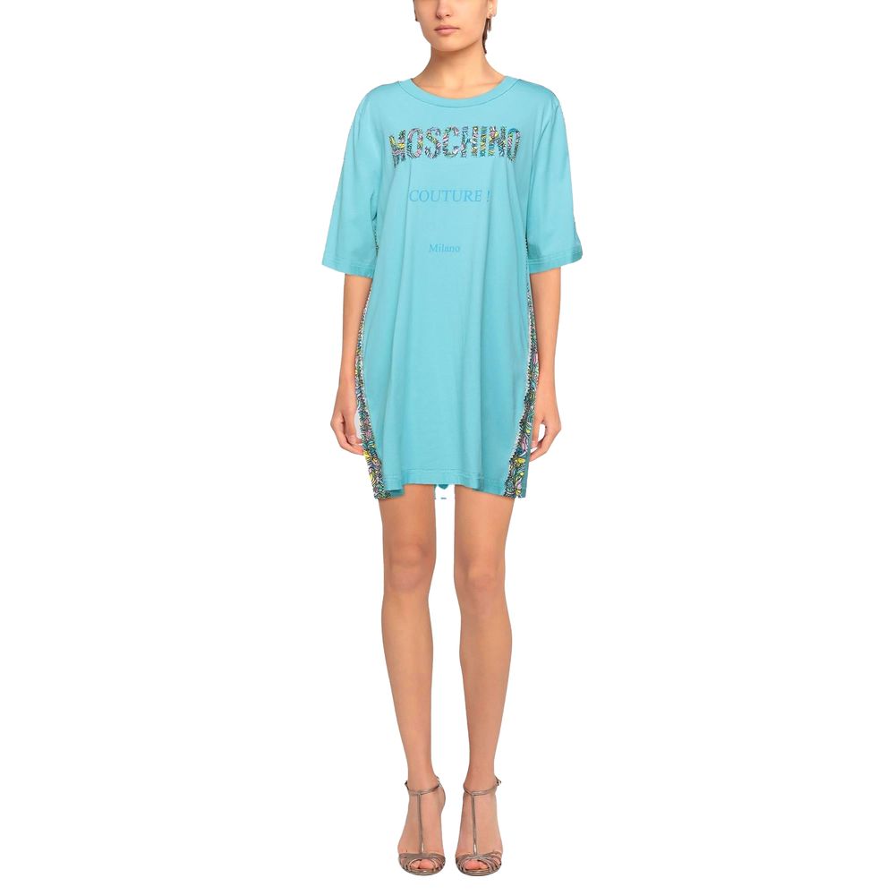 Moschino Couture Light Blue Cotton Dress