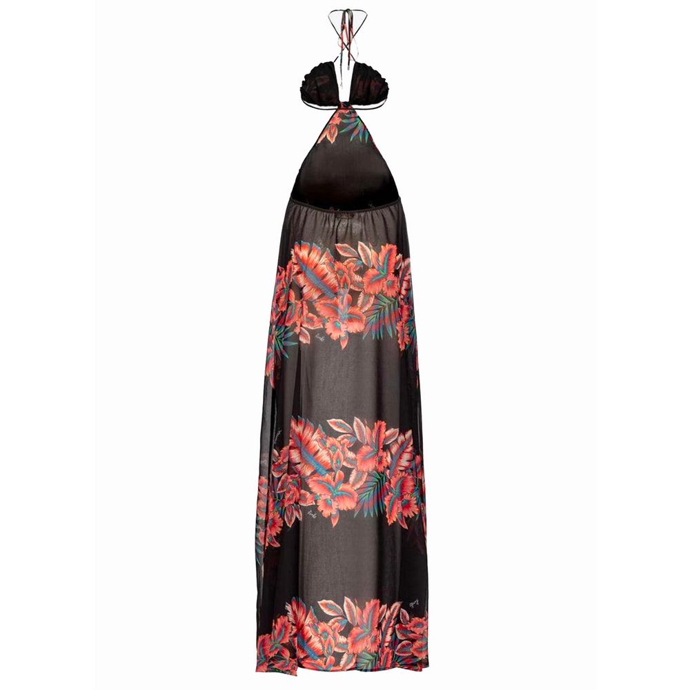 PINKO Elegant Floral Split Dress in Translucent Pink