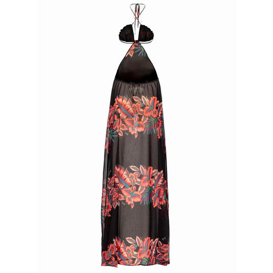 PINKO Elegant Floral Split Dress in Translucent Pink