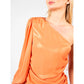 PINKO Chic Orange Laminated Blouse