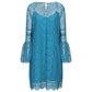 Alberta Ferretti Sky Blue Embroidered Short Dress