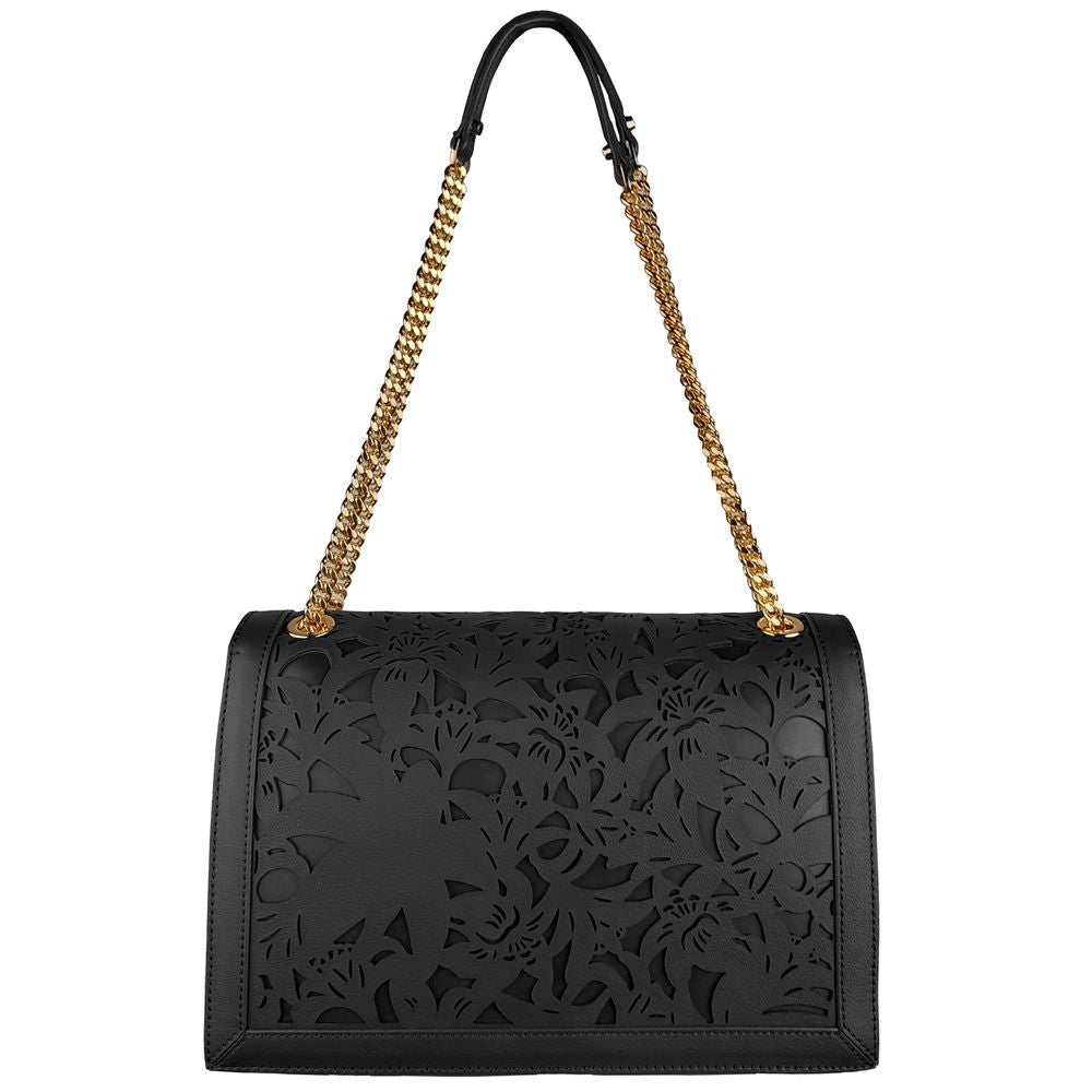 Baldinini Trend Elegant Floral Calfskin Shoulder Bag