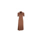 Yes Zee Elegant Rib Knit Long Dress with Classic Collar