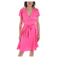 Yes Zee Chic Fuchsia Midi Dress with Belt Detail