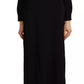 Dsquared² Black Long Sleeves Side Slit Floor Length Dress