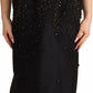 Dsquared² Black Embellish Sleeveless Ribbon Floor Length Dress