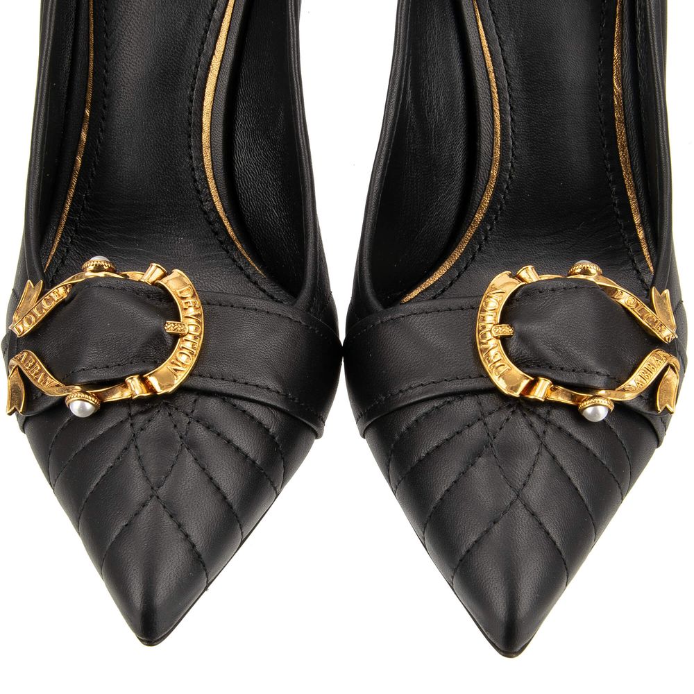 Dolce & Gabbana Elegant Buckle Leather Pumps in Black