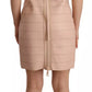 Dsquared² Beige Leather Open Shoulder Sheath Mini Dress