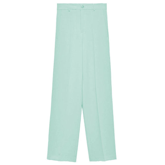 Hinnominate Chic Crepe Straight Trousers in Lush Green