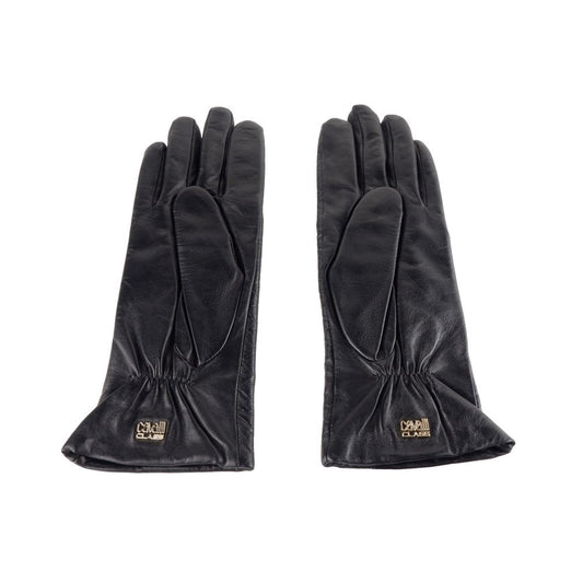 Cavalli Class Black Lambskin Women Glove