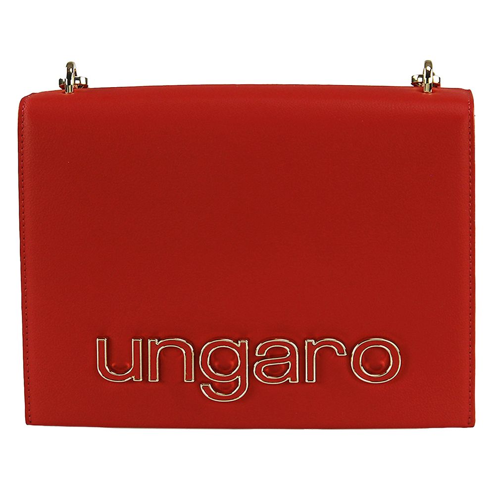 Ungaro Chic Calfskin Shoulder Bag with Metal Logo