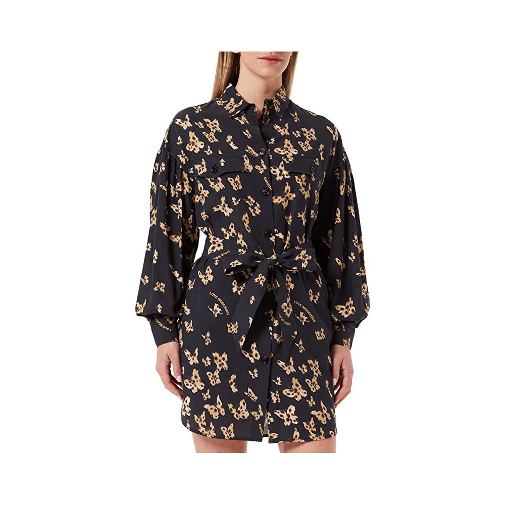 Love Moschino Elegant Butterfly Motif Cotton Dress