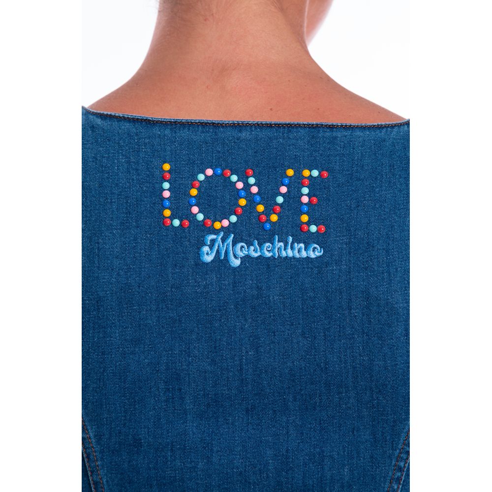 Love Moschino Blue Cotton Women Dress