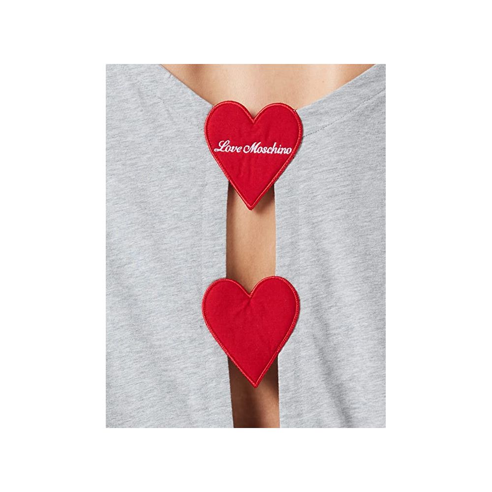 Love Moschino Chic Embroidered Heart Logo Cotton Tee