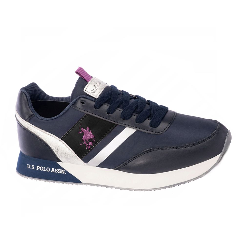 U.S. POLO ASSN. Eco Chic Blue Sneakers with Metallic Accents