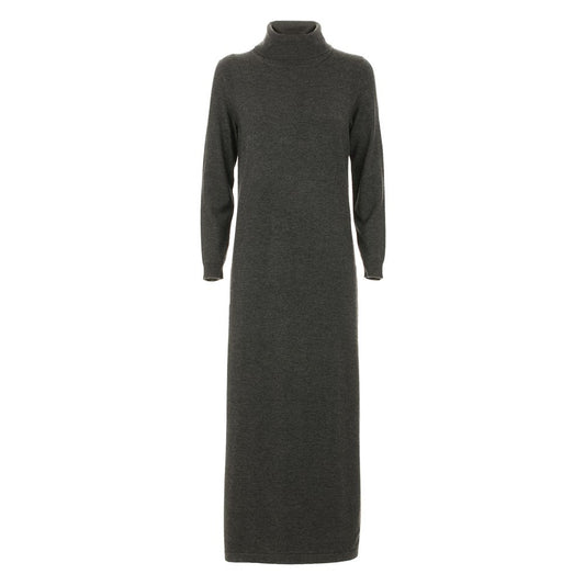 Imperfect Elegant Gray High Collar Dress Trio-Blend