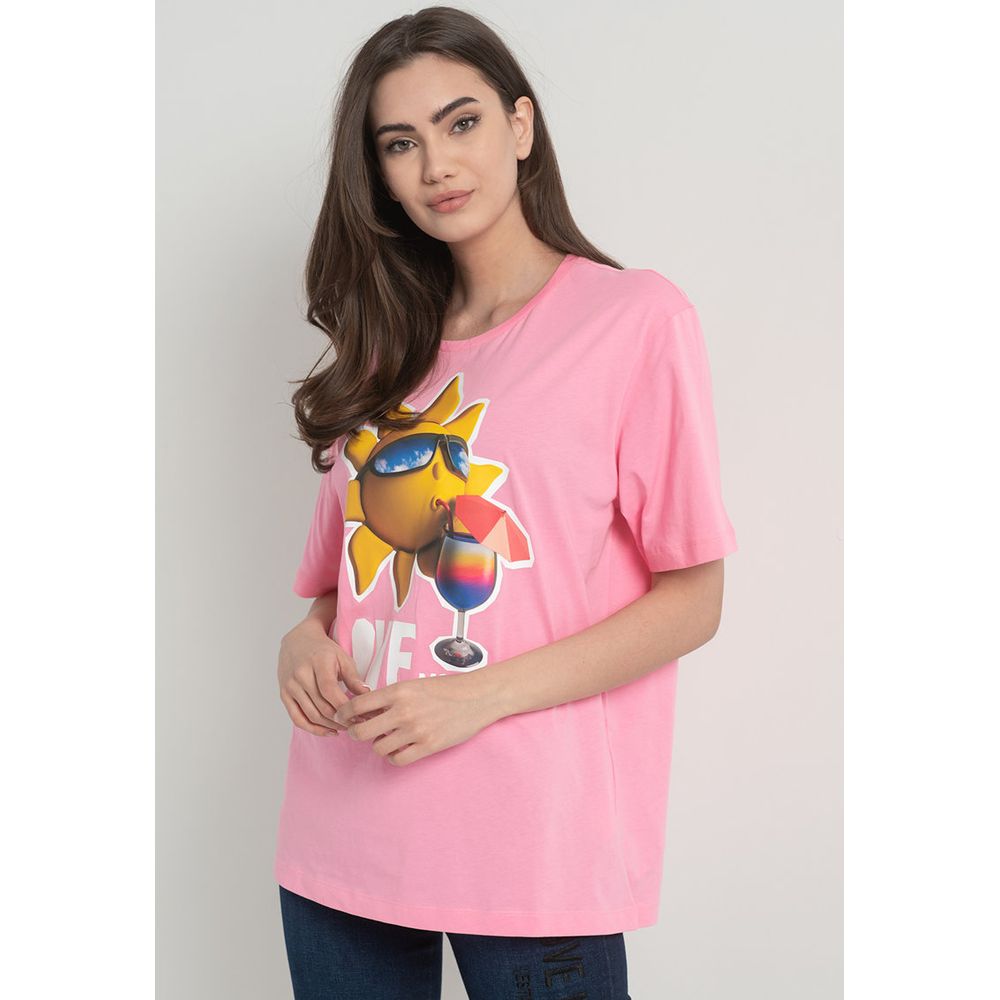 Love Moschino Pink Cotton Women T-Shirt