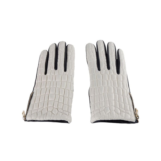 Cavalli Class Gray Lambskin Women Glove