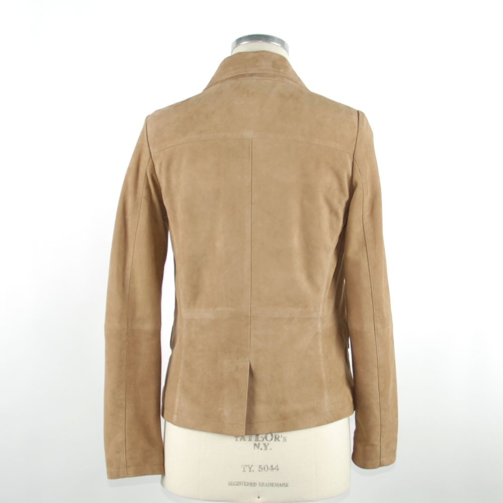 Emilio Romanelli Elegant Beige Leather Jacket