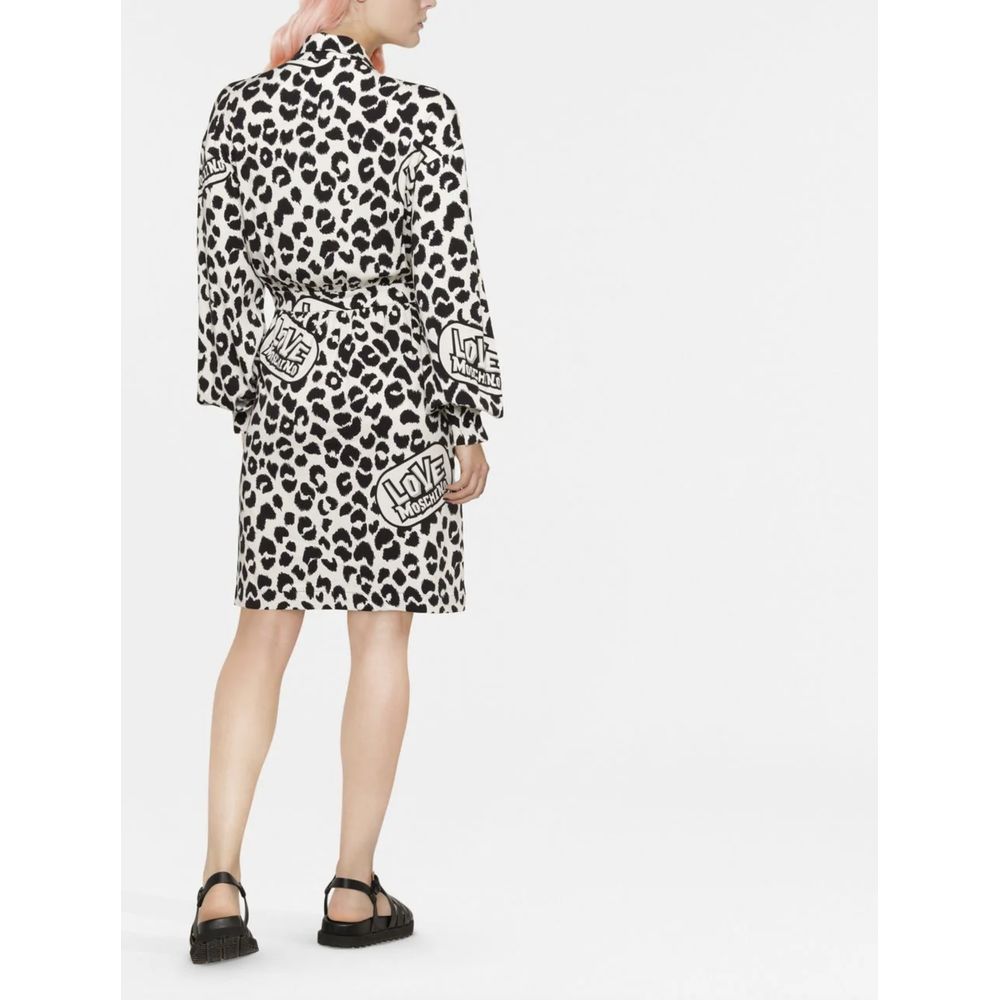 Love Moschino Chic Monochrome Leopard Dress