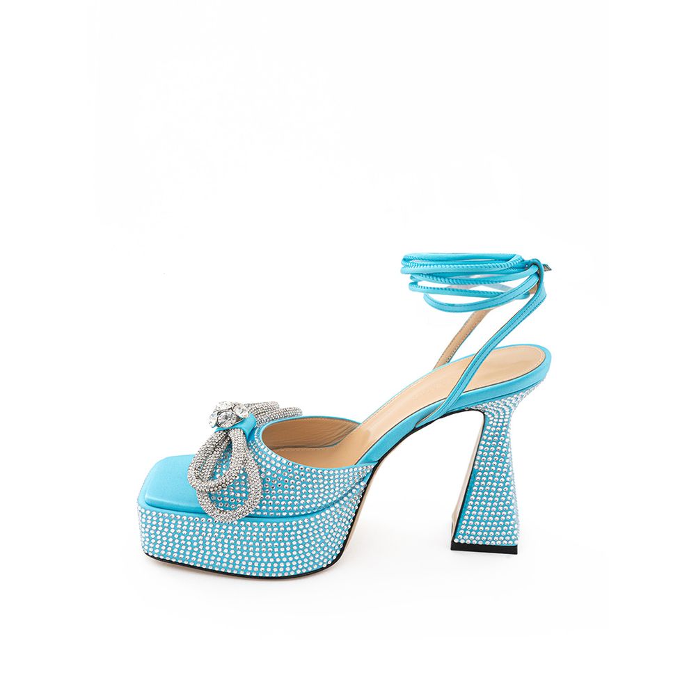 MACH & MACH Elegant Light Blue Leather Platforms