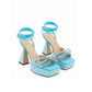 MACH & MACH Elegant Light Blue Leather Platforms