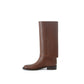 Burberry Elegant Leather Boots in Rich Brown