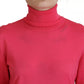 Dsquared² Pink Solid Long Sleeve Turtle Neck Casual Sweater