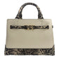 Michael Kors Reed Large Snake Skin Belted Satchel Crossbody Bag