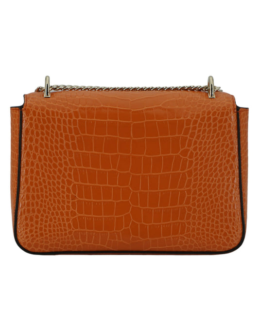 Jimmy Choo Amber Orange Leather Shoulder Bag