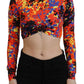 Dsquared² Multicolor Cami Long Sleeves Cropped Blouse Top