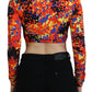 Dsquared² Multicolor Cami Long Sleeves Cropped Blouse Top