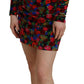 Dsquared² Multicolor Floral Bodycon Ruched Mini Dress