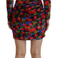 Dsquared² Multicolor Floral Bodycon Ruched Mini Dress