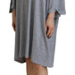 Dsquared² Gray Crystal Embellished Cotton Long Sleeves Dress