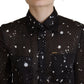 Dsquared² Black Polka Dot Long Sleeves Button Down Dress