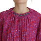 Dsquared² Fuchsia Stars Embellished Long Sleeves Dress