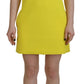 Dsquared² Yellow Nylon Short Sleeves Round Neck Mini Dress