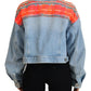 Dsquared² Orange Blue Panelled Button Front Denim Jacket