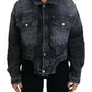 Dsquared² Gray Washed Cotton Cropped Denim Jacket