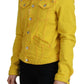 Dsquared² Yellow Collared Long Sleeves Denim Jacket