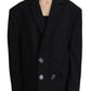 Dsquared² Black Double Breasted Coat Blazer Jacket