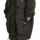 Dsquared² Green Hooded Full Zip Long Parka Coat Jacket