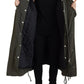 Dsquared² Green Hooded Full Zip Long Parka Coat Jacket