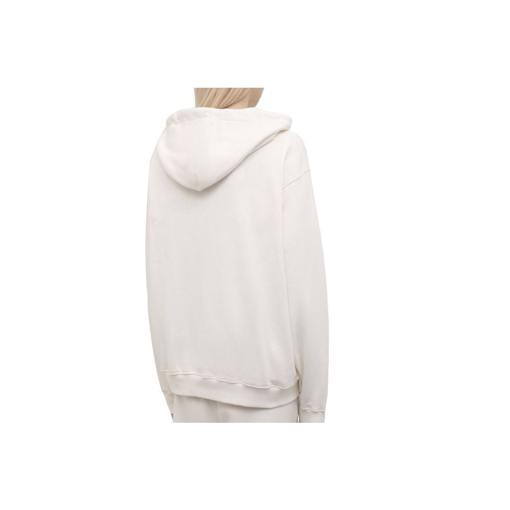 Comme Des Fuckdown Elegant White Hooded Sweatshirt with Logo Print