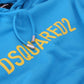 Dsquared² Blue Logo Print Cotton Hoodie Sweatshirt Sweater