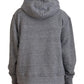 Dsquared² Gray Logo Print Cotton Hoodie Sweatshirt Sweater